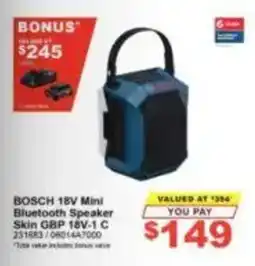 Total Tools Bosch 18V Mini Bluetooth Speaker offer