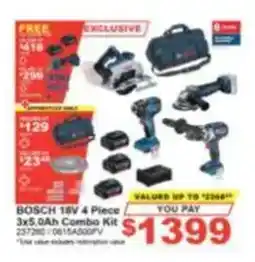 Total Tools Bosch 18V 4 Piece 3x5.0Ah Combo Kit offer