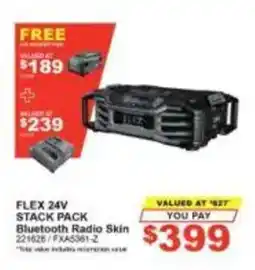 Total Tools FLEX 24V STACK PACK Bluetooth Radio Skin offer