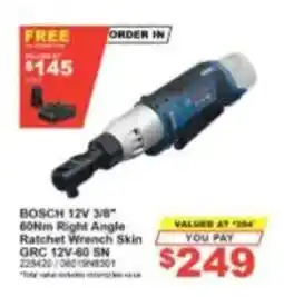 Total Tools Bosch 12V 3/8" 60Nm Right Angle Ratchet Wrench Skin offer