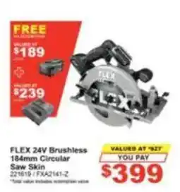 Total Tools FLEX 24V Brushless 184mm Circular Saw Skin offer