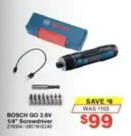 Total Tools Bosch GO 3.6V 1/4" Screwdriver offer
