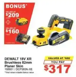 Total Tools DeWalt 18V XR Brushless Planer Skin offer