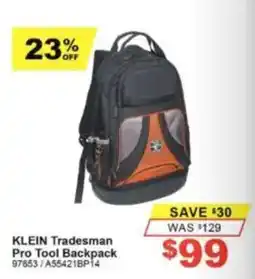 Total Tools Klein Tradesman Pro Tool Backpack offer