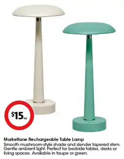 Coles Marketlane Rechargeable Table Lamp offer
