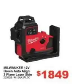 Total Tools Milwaukee 12V Green Auto Align 3 Plane Laser Skin offer