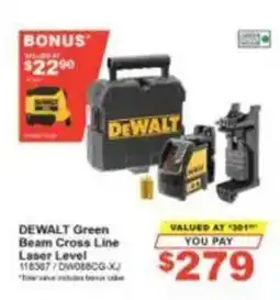 Total Tools DeWalt Green Beam Cross Line Laser Level offer