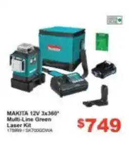 Total Tools Makita 12V 3x360° Multi-Line Green Laser Kit offer