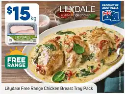 Foodland Lilydale Free Range Chicken Breast Tray Pack offer