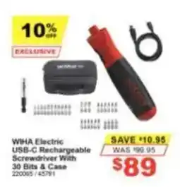 Total Tools Wiha Electric USB-C Rechargeable Screwdriver With 30 Bits & Case offer