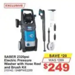 Total Tools Saber 2320psi Electric Pressure Washer with Hose Reel and Brush Kit offer