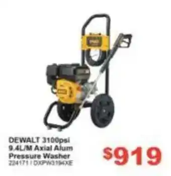 DeWalt 3100psi 9.4L/M Axial Alum Pressure Washer