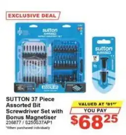 Total Tools Sutton 37 Piece Assorted Bit Screwdriver Set offer