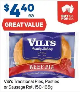 Foodland Vili's Traditional Pies, Pasties or Sausage Roll offer