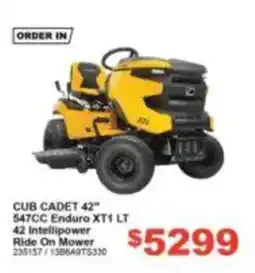 Total Tools Cub Cadet 42" 547CC Enduro XT1 LT 42 Intellipower Ride On Mower offer