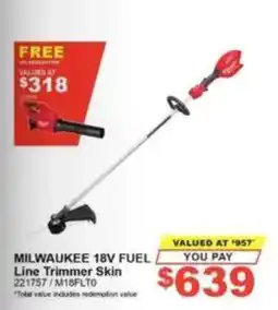 Total Tools Milwaukee 18V Fuel Line Trimmer Skin offer