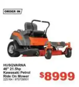 Total Tools Husqvarna 46" 21.5hp Kawasaki Petrol Ride On Mower offer
