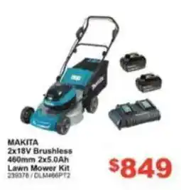 Total Tools Makita 2x18V Brushless 460mm 2x5.0Ah Lawn Mower Kit offer