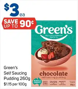 Foodland Green's Self Saucing Pudding offer