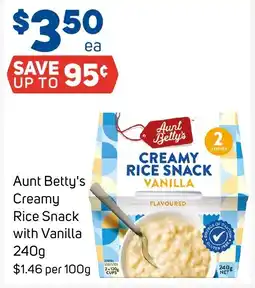 Foodland Aunt Betty's Creamy Rice Snack offer