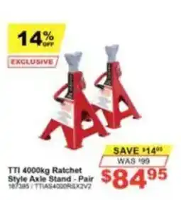 Total Tools TTI 4000kg Ratchet Style Axle Stand - Pair offer
