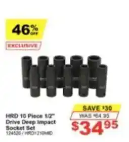 Total Tools HRD 10 Piece 1/2" Drive Deep Impact Socket Set offer