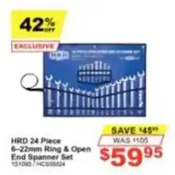 Total Tools HRD 24 Piece 6-22mm Ring & Open End Spanner Set offer