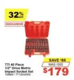 Total Tools TTI 40 Piece 1/2" Drive Metric Impact Socket Set offer