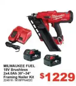 Total Tools Milwaukee Fuel 18V Brushless Framing Nailer Kit offer