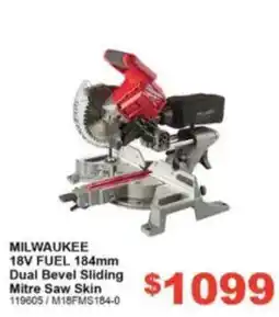 Total Tools Milwaukee 18V Fuel 184mm Dual Bevel Sliding Mitre Saw Skin offer