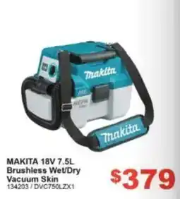 Total Tools Makita 18V 7.5L Brushless Wet/Dry Vacuum Skin offer