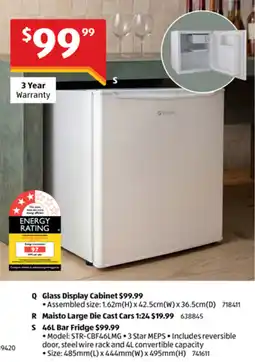 ALDI 46L Bar Fridge offer