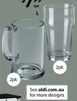 ALDI Glass Mug and Glass Tumbler offer