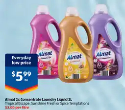 ALDI Almat 2x Concentrate Laundry Liquid offer