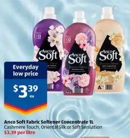 ALDI Anco Soft Fabric Softener Concentrate offer