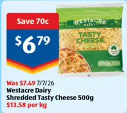 ALDI Westacre Dairy Shredded Tasty Cheese offer