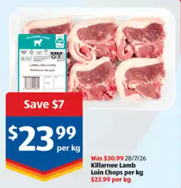 ALDI Killarnee Lamb Loin Chops offer