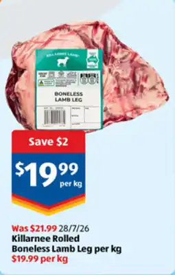 ALDI Killarnee Rolled Boneless Lamb Leg offer