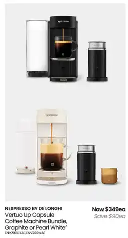 Myer Nespresso by De'longhi Vertuo Up Capsule Coffee Machine Bundle, Graphite or Pearl White offer