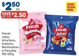 Foodland Pascall Jubes Wine Gums, Explorers, Marshmallows or Party Bag offer