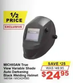 Total Tools Michigan True View Variable Shade Auto Darkening Black Welding Helmet offer