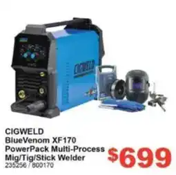 Total Tools Cigweld BlueVenom XF170 PowerPack Multi-Process Mig/Tig/Stick Welder offer