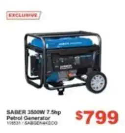 Total Tools Saber 3500w 7.5hp Petrol Generator offer