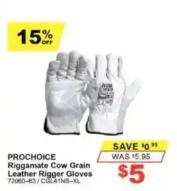 Total Tools ProChoice Riggamate Cow Grain Leather Rigger Gloves offer