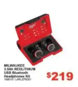 Total Tools Milwaukee 3.0Ah RedLithium USB Bluetooth Headphones Kit offer