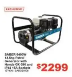 Total Tools Saber 6400W 13.5hp Petrol Generator offer
