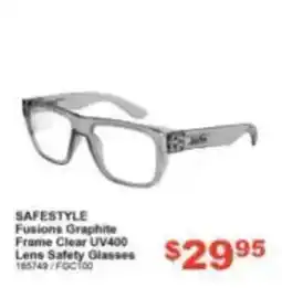 Total Tools Safestyle Fusions Graphite Frame Clear UV400 Lens Safety Glasses offer