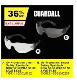 Total Tools Guardall UV Protection Clear Safety Spectacle offer
