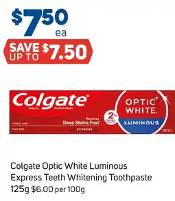 Foodland Colgate Optic White Luminous Express Teeth Whitening Toothpaste offer