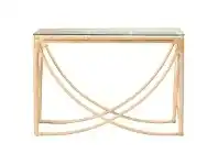 LivingStyles Caicos Glass Topped Rattan Hall Table, 120cm, Natural offer